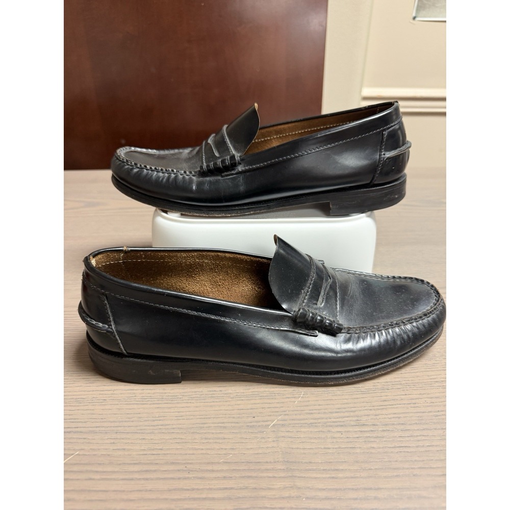 Florsheim Mens Penny Loafers Size 10 D Black Leather Beefroll Moc Toe 683130